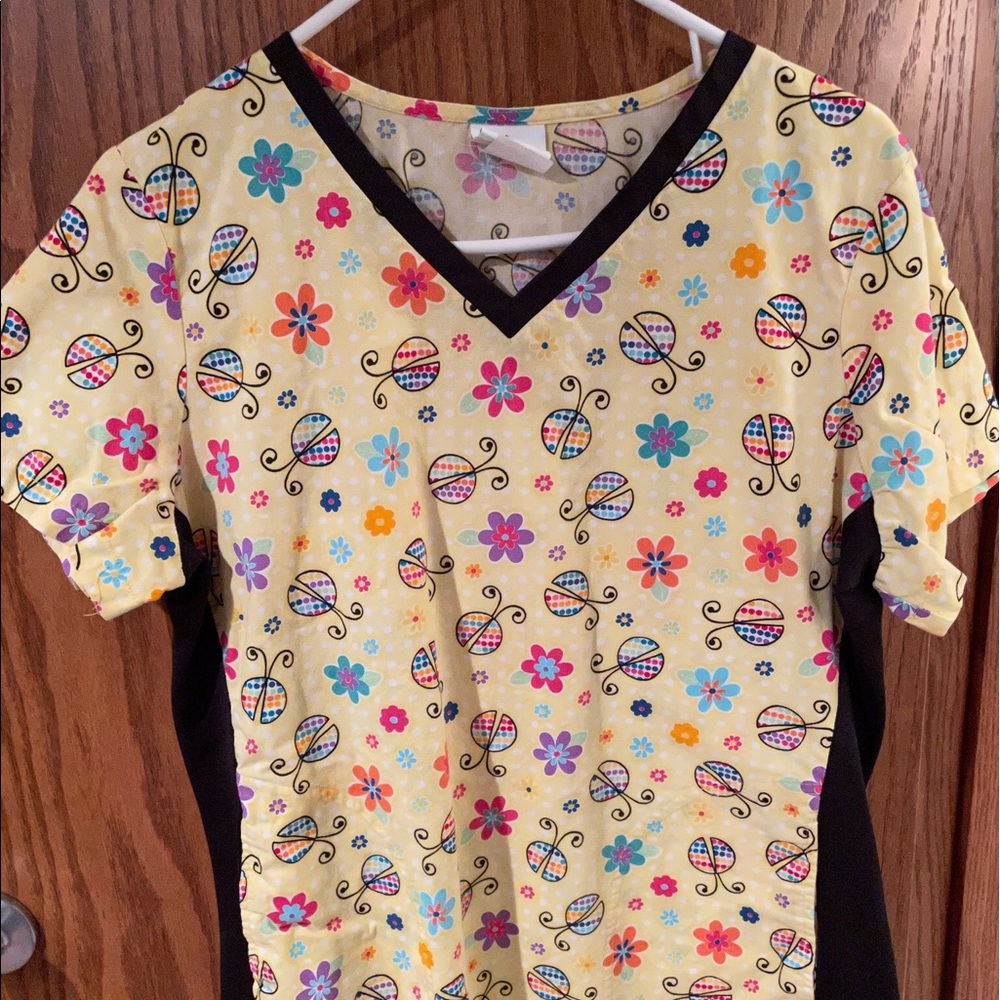 Peaches Scrub Top